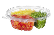 Safe-T-Fresh 7" Round Tamper Evident & Tamper Resistant 3 Compartment Clamshell Tub, 20 oz. - #TS7020C3 Inline Plastics