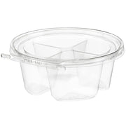 Safe-T-Fresh 7" Round Tamper Evident & Tamper Resistant 4 Compartment Clamshell Tub - #TS7024C4 Inline Plastics