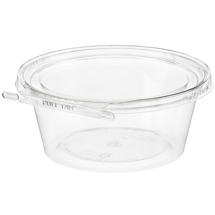 Safe-T-Fresh 7" Round Tamper Evident & Tamper Resistant Clamshell Tub, 32 oz. - TS7032