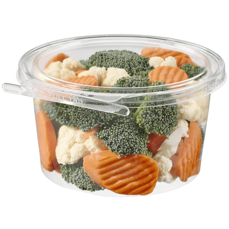Safe-T-Fresh 49 oz. Tamper Evident Round Hinged Deli Tub - #TS7046
