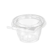 Inline Plastics Safe-T-Fresh Tamper Evident & Tamper Resistant Clamshell 8 oz. Cup with Flat Lid - #TS8CCR Inline Plastics