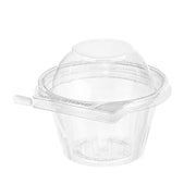 Inline Plastics Safe-T-Fresh Tamper Evident & Tamper Resistant 8 oz. Clamshell Cup with Dome Lid - #TS8CCRD Inline Plastics