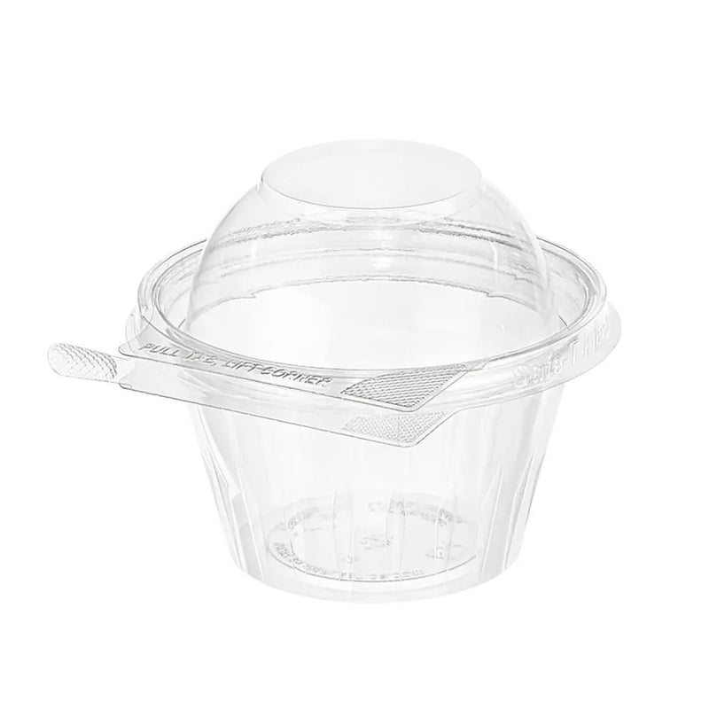 Inline Plastics Safe-T-Fresh Tamper Evident & Tamper Resistant 8 oz. Clamshell Cup with Dome Lid - #TS8CCRD Inline Plastics