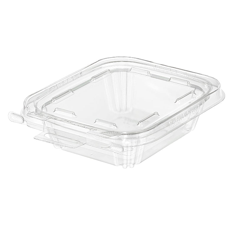 Safe-T-Fresh 8 oz. Tamper Evident Hangable Hinged Snack Container - #TS8T