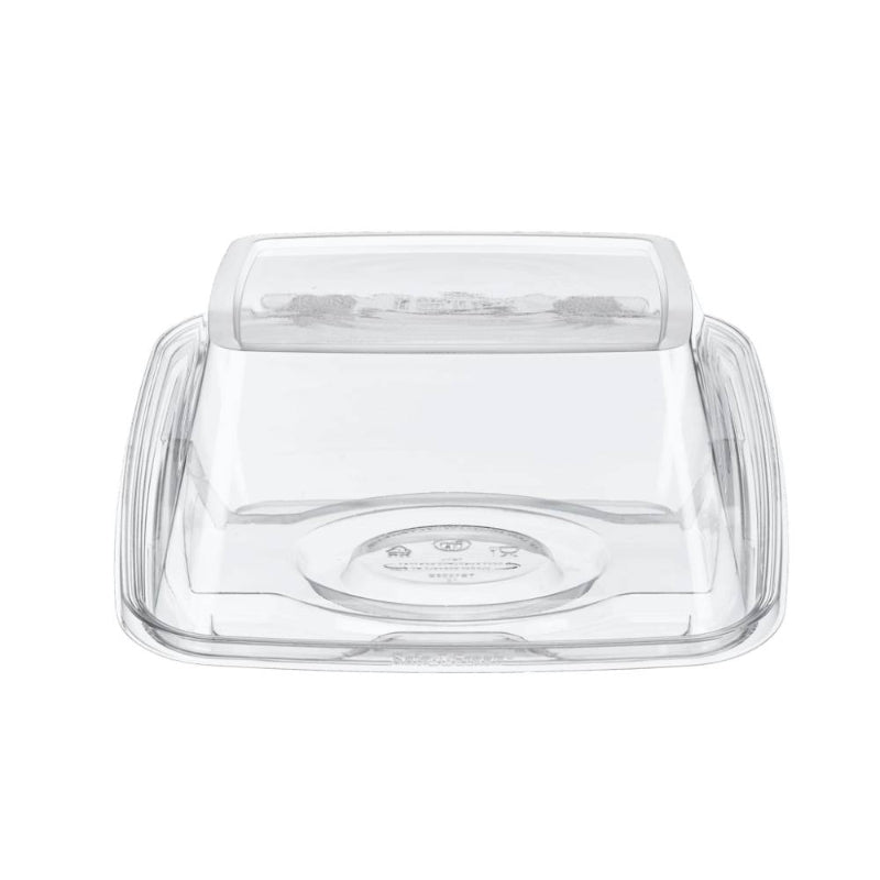 Safe-T-Fresh 7" Tamper Evident Plastic Hinged Cake Container - #TSCKB07D