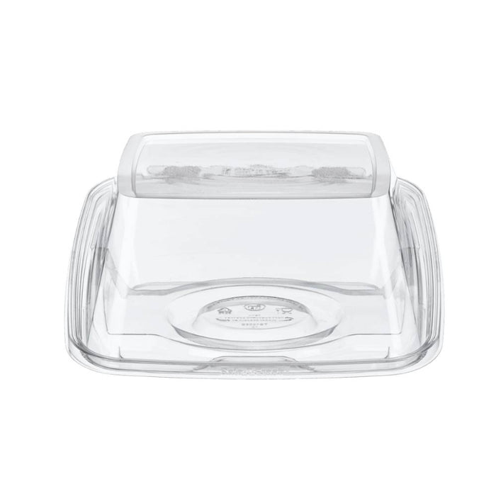 Safe-T-Fresh 8" Tamper Evident Plastic Hinged Cake Container - #TSCKB08D
