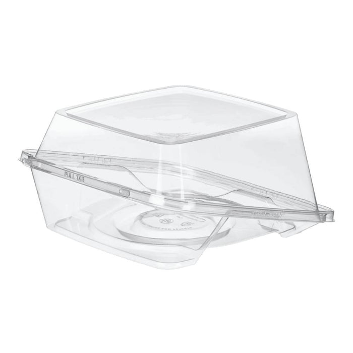 Safe-T-Fresh 7" Tamper Evident Plastic Hinged Cake Container - #TSCKB07D