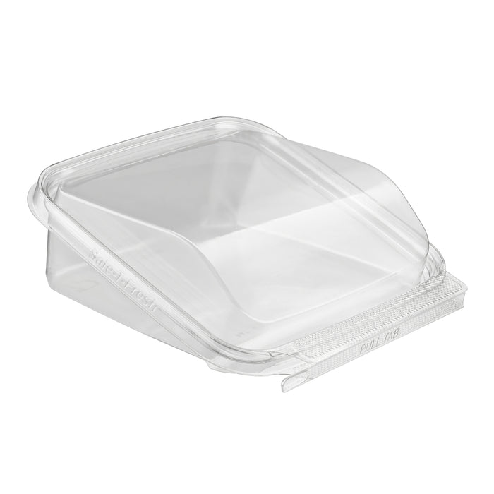 Inline Plastics Safe-T-Fresh 21.5 oz. Square Tamper Evident & Tamper Resistant Wrap Clamshell With Panoramic Viewing Window - TSSWR