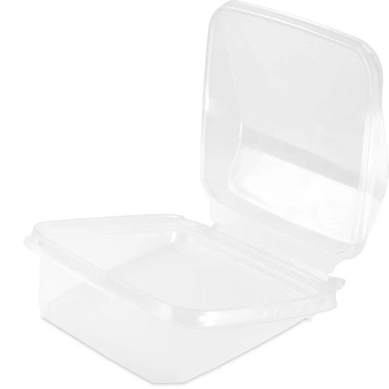 Inline Plastics Safe-T-Fresh 21.5 oz. Square Tamper Evident & Tamper Resistant Wrap Clamshell With Panoramic Viewing Window - TSSWR Inline Plastics