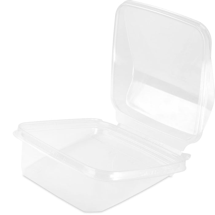 Inline Plastics Safe-T-Fresh 21.5 oz. Square Tamper Evident & Tamper Resistant Wrap Clamshell With Panoramic Viewing Window - TSSWR