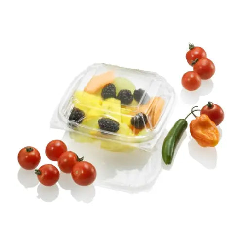Inline Plastics 5x5 Square Perimeter Seal Clamshell Container - #VF8060 Inline Plastics