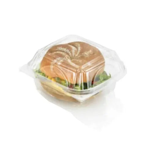 Inline Plastics 5x5 Square Perimeter Seal Clamshell Container - #VF8060 Inline Plastics
