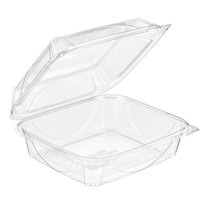 VisiblyFresh 8 x 7 Square Hinged Plastic Bakery Container with High Dome Lid - #VF8090
