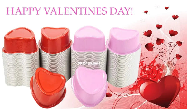 Disposable Mini Heart Shaped Foil Pan   #3055NL KitchenDance