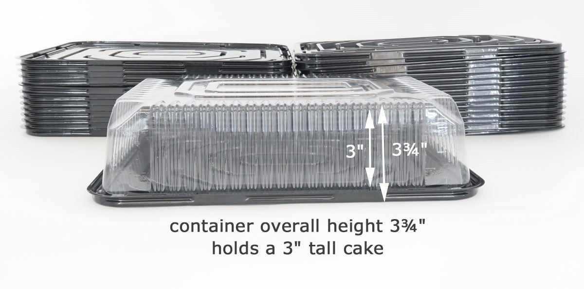 Quarter-Sheet-Cake Low-Dome Plastic Container