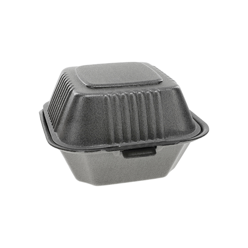 5.8 x 5.8 x 3.3" PS Foam SmartLock Hinged Lid Container - #YHLB06000000