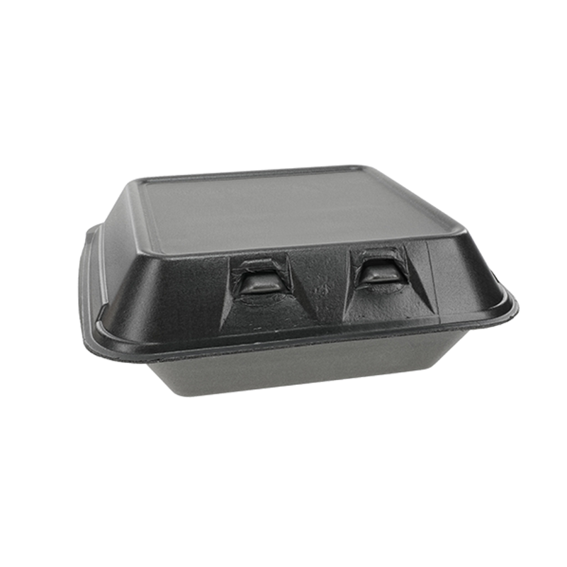8 x 8 x 3" PS Foam SmartLock Hinged Lid Container - #YHLB08010000