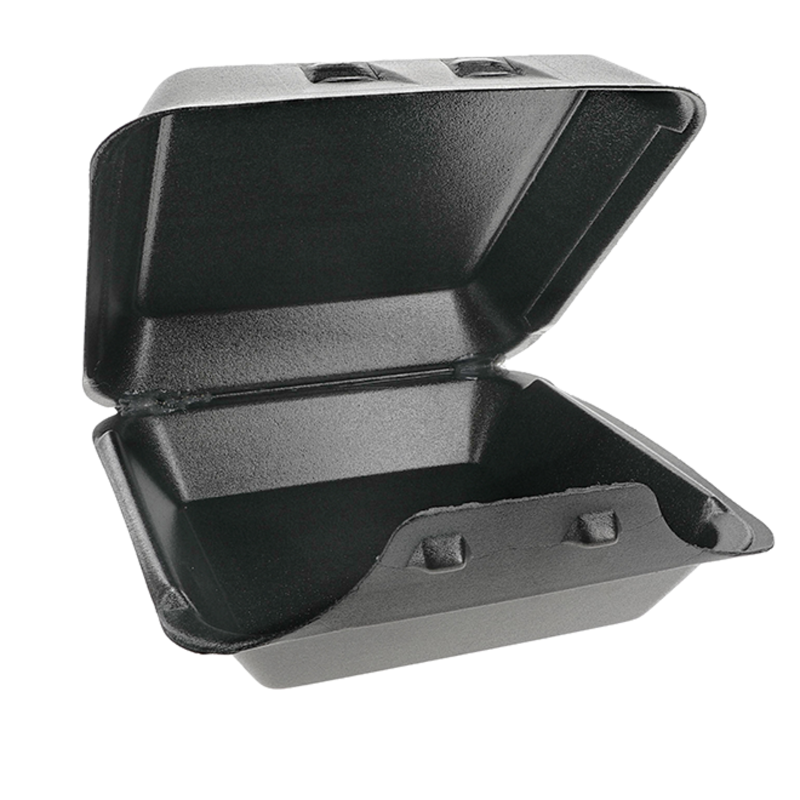 9 x 9.5" PS Foam SmartLock 3-Compartment Hinged Lid Container - #YHLB09030000