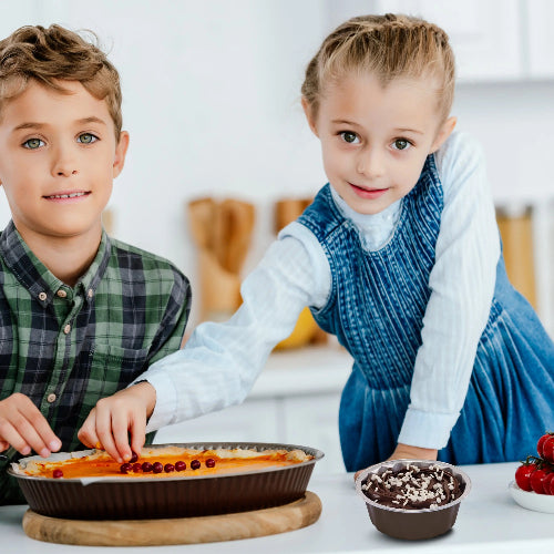 8 oz. Round Disposable Aluminum Foil Colored Dessert pan  #A8NL KitchenDance