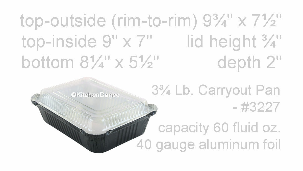 Bandeja para llevar de aluminio desechable de color de 3,75 libras con tapa de plástico n.º 3227P