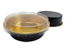 8 oz. Smooth wall Disposable Round Foil Pan with Snap-on Plastic Lid  #A42P KitchenDance