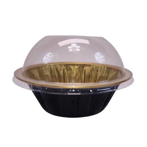 18 oz. Jumbo Disposable Aluminum Colored Pot Pie Pan with Dome Lid #A57P KitchenDance