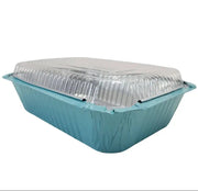 Colored 1½ lb. Shallow Foil Oblong Pan with Plastic Lid #6417P KitchenDance