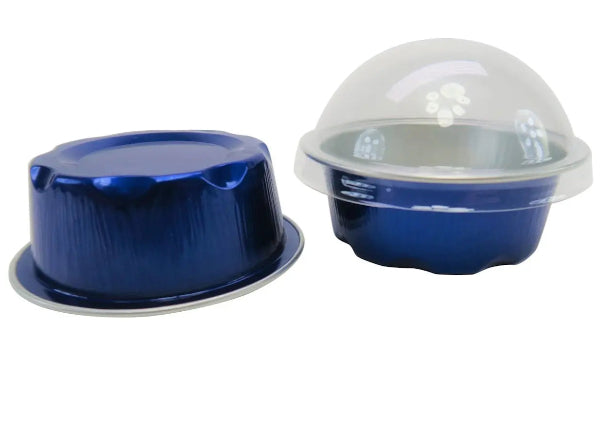 2 oz. Disposable Colored Foil Cup with Plastic Lid  #A3P KitchenDance