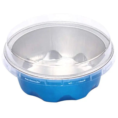 2 oz. Disposable Colored Foil Cup with Plastic Lid  #A3P KitchenDance