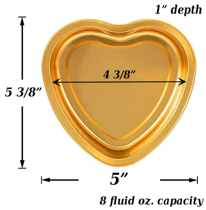 Molde de postre desechable de aluminio con forma de corazón, de 8 oz., tamaño individual, n.° A255NL