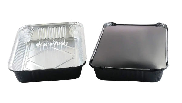 Disposable Colored Aluminum Foil 4½  Lb. Carryout Pan with Board Lid #52180L KitchenDance