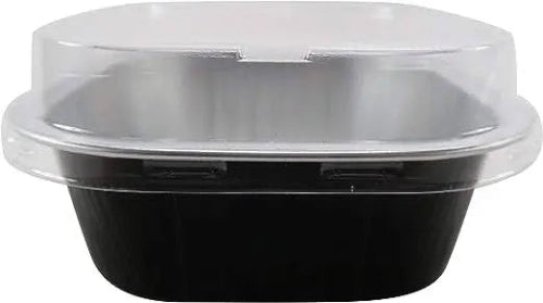 11 oz. Square Foil Dessert Cup with Plastic Lids - #A24P KitchenDance