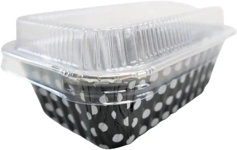 Amazon Overstock 6 oz. Disposable Colored Polka Dot Foil Mini Loaf Pan with Lids - 100 Count - #4004P KitchenDance