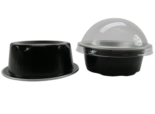 2 oz. Disposable Colored Foil Cup with Plastic Lid  #A3P KitchenDance