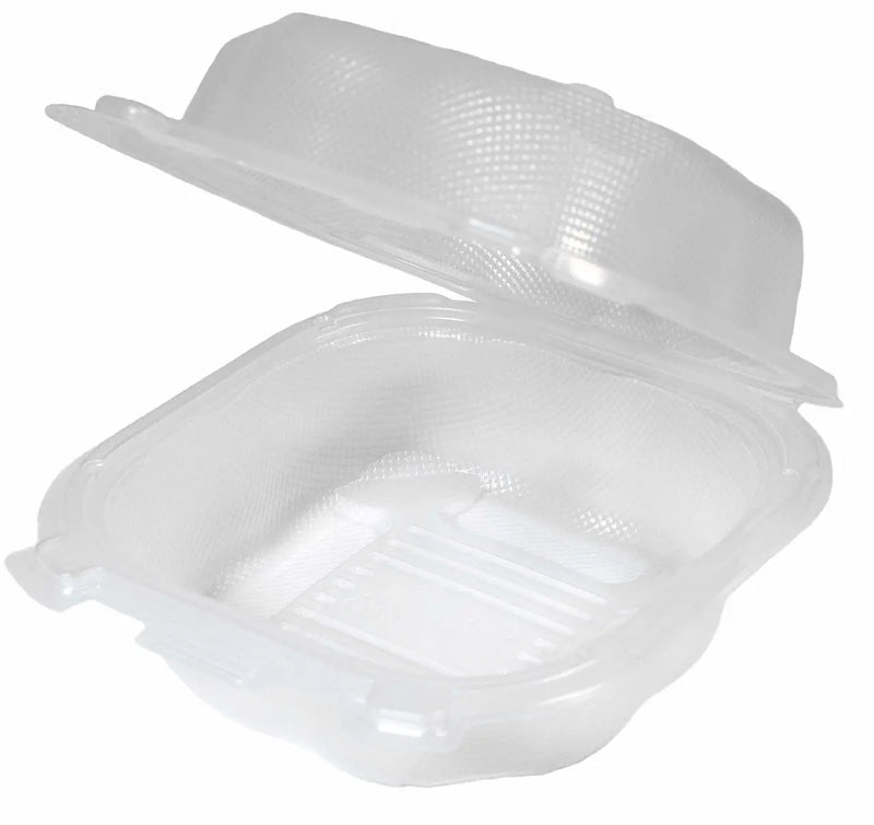 6 x 6 x 3  Clear PP 1 Compartment Hinged Take Out Container Ecosystems