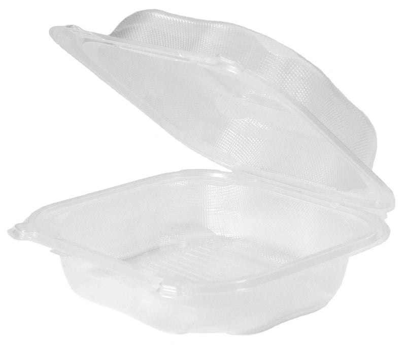8 x 8 x 3 Clear PP 1 Compartment Hinged Take Out Containers Ecosystems