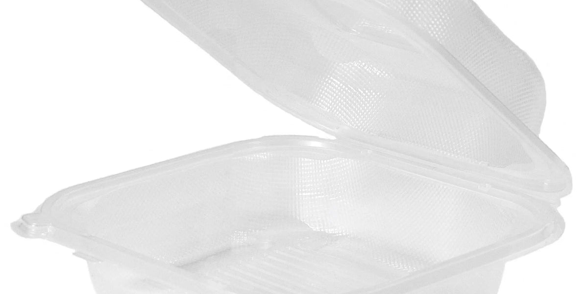 8 x 8 x 3 Clear PP 1 Compartment Hinged Take Out Containers