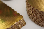 1/4 Size Sheet Cake Corrugated Scalloped Cake Pad - Gold - #1645 Southern Champion