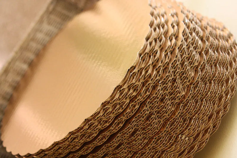 8" Corrugated Scalloped Cake Circles- Gold - #1605 Southern Champion