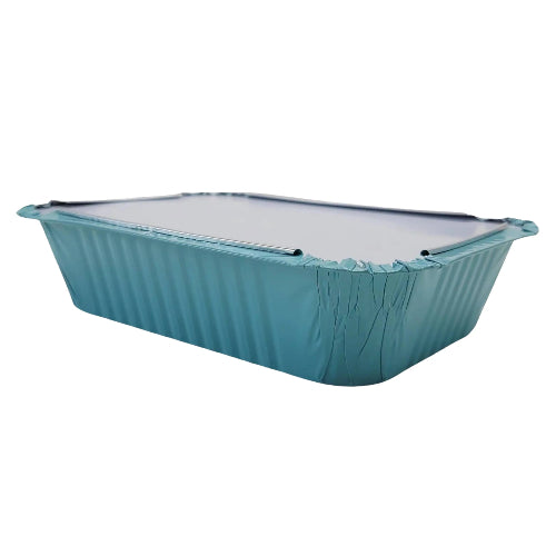 Colored Aluminum 1½ lb. Foil Carryout Pan with Board Lid  #7650L KitchenDance