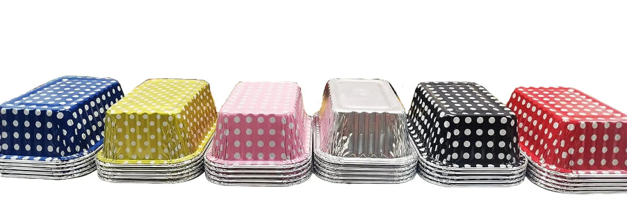 Mini Loaf Pan with Lid fluid Disposable Colored Foil #4004P