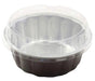 8 oz. Disposable Round Aluminum Foil Pan with Snap-on Plastic Lid #A8P KitchenDance