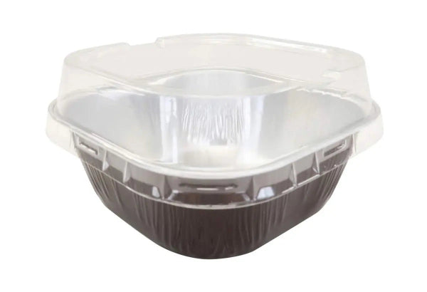 4" Square Colored Aluminum Foil Dessert Pan with Snap-On Plastic Lid   #A6P KitchenDance
