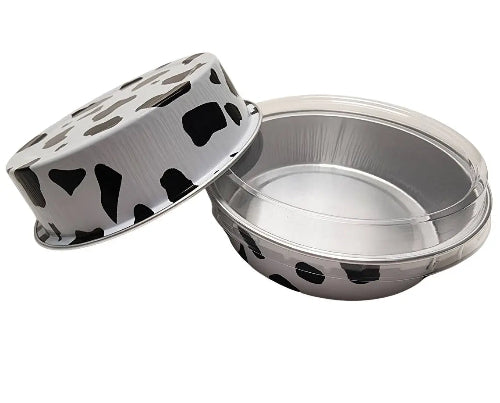 8 oz. Smooth wall Disposable Round Foil Pan with Snap-on Plastic Lid  #A42P KitchenDance