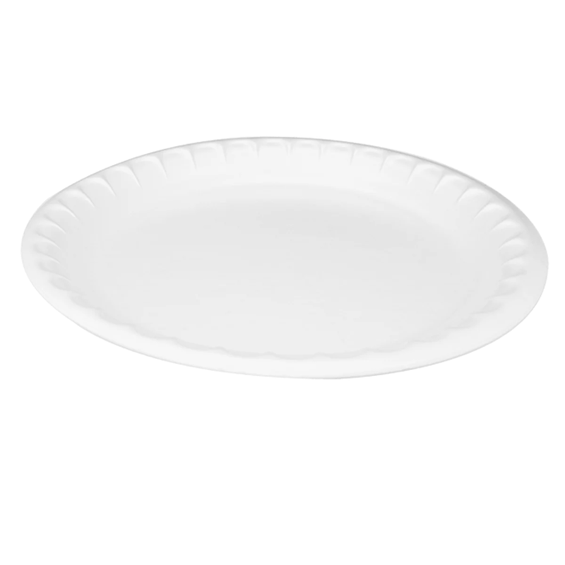 10.25" Placesetter Deluxe Laminated White PS Foam Plate - Sleeve of 135