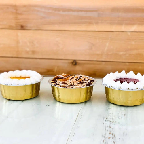 8 oz. Round Disposable Aluminum Foil Colored Dessert pan  #A8NL KitchenDance