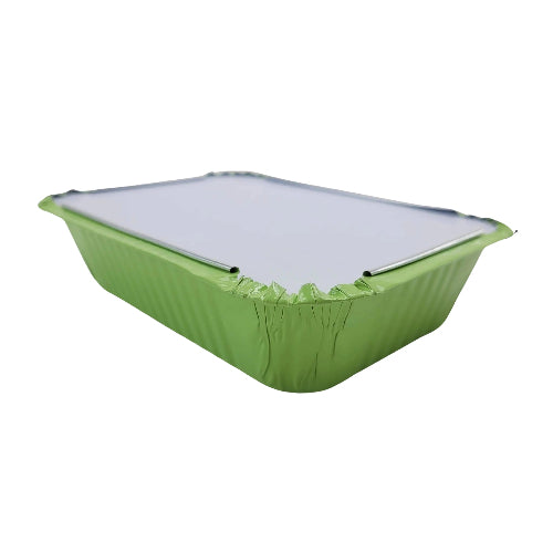 Colored Aluminum 1½ lb. Foil Carryout Pan with Board Lid  #7650L KitchenDance