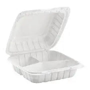 8 x 8 x 3 MFPP 3 Compartment Hinged Take Out Containers D&W Fine Pack