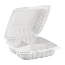 8 x 8 x 3 MFPP 3 Compartment Hinged Take Out Containers D&W Fine Pack