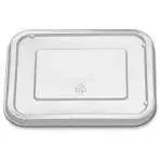 8" x 6.5" Black Ribbed PP -  3 Compartment Oblong Tray, 24 Oz. With Lid Combo D & W Fine pack